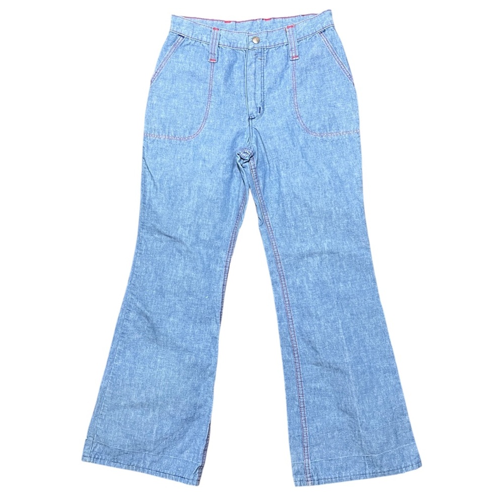 Vintage Wrangler Light Wash Retro Flare Bell Bottoms High Waist Size 27 x 29